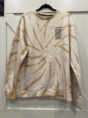 Vans Cream & Tan Spiral Tie-Dye Crewneck Sweatshirt